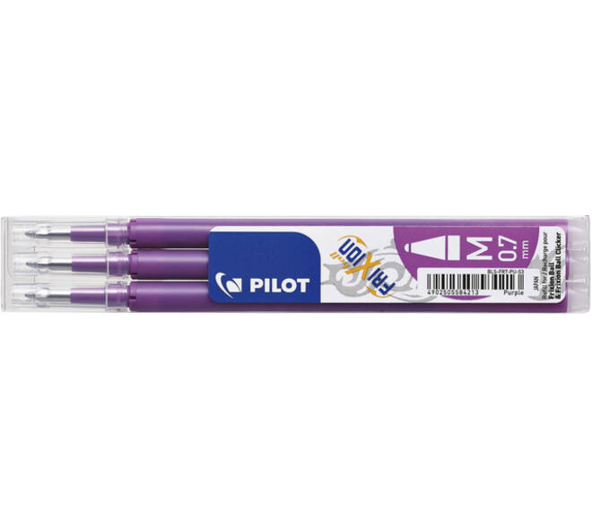 Rollerpenvulling Pilot friXion medium paars set à 3 stuks