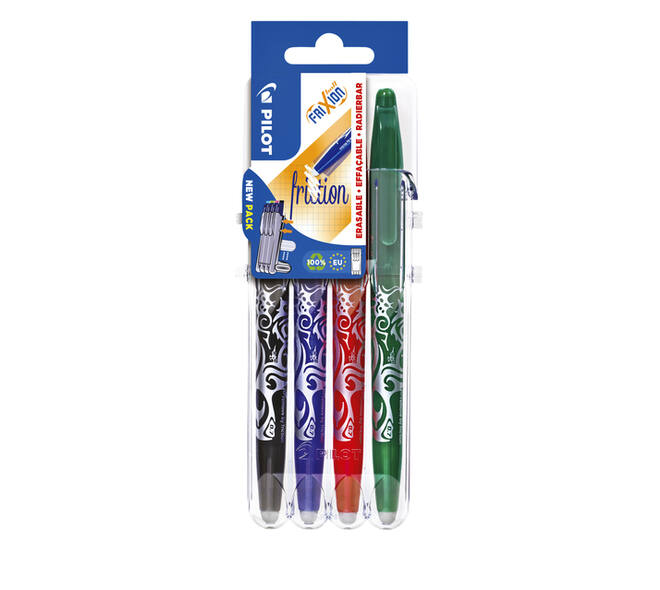 Rollerpen PILOT friXion medium basis assorti Set2Go à 4 stuks