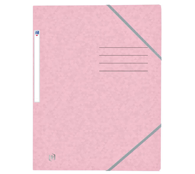 Elastomap Oxford Top File+ A4 3 kleppen 390gr pastel roze