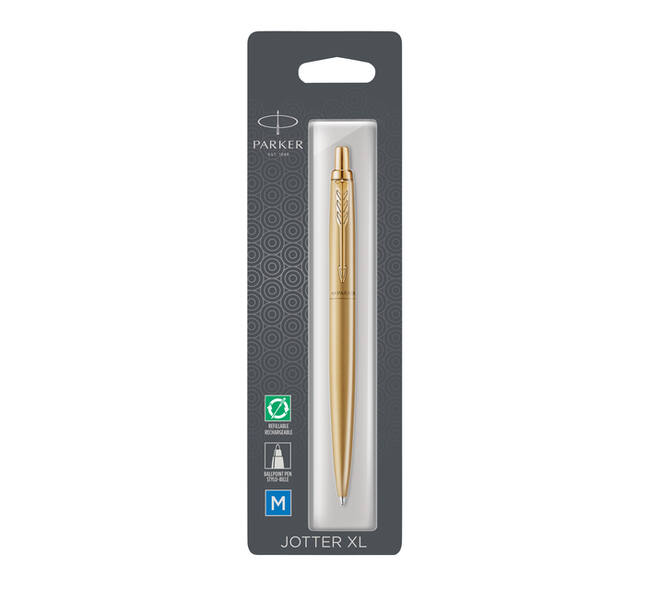 Balpen Parker Jotter XL Monochrome gold medium blister à 1 stuk