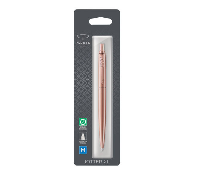 Balpen Parker Jotter XL Monochrome pink gold medium blister à 1 stuk