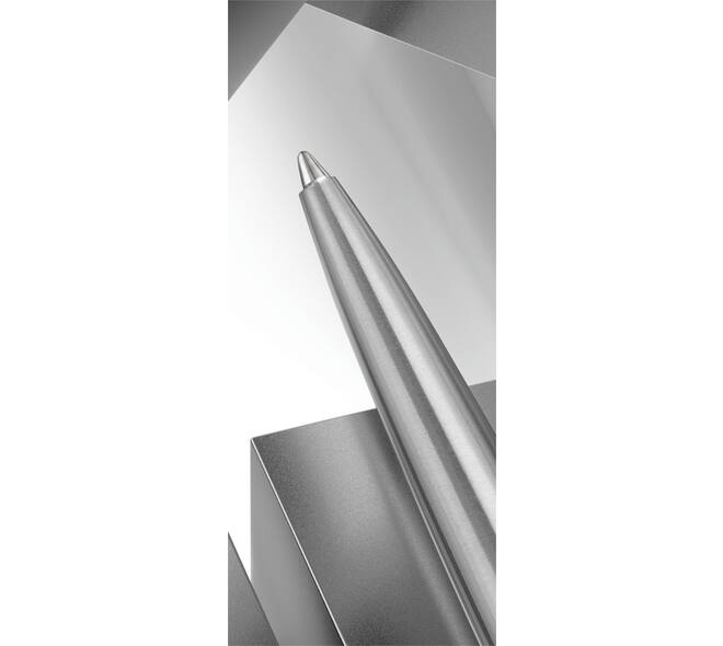 Balpen Parker Jotter XL Monochrome stainless steel M blister à 1 stuk