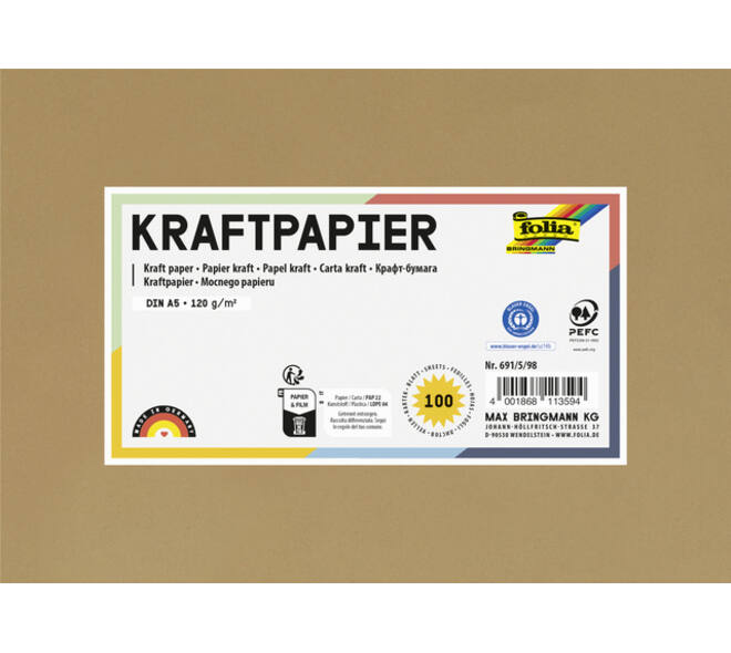 Kraftpapier Folia A5 120gr 100 vel