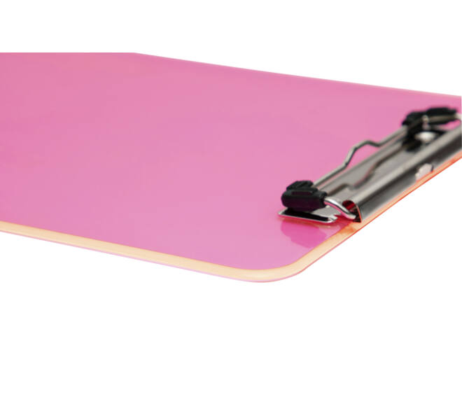 Klembord MAUL A4 staand transparant PS neon roze