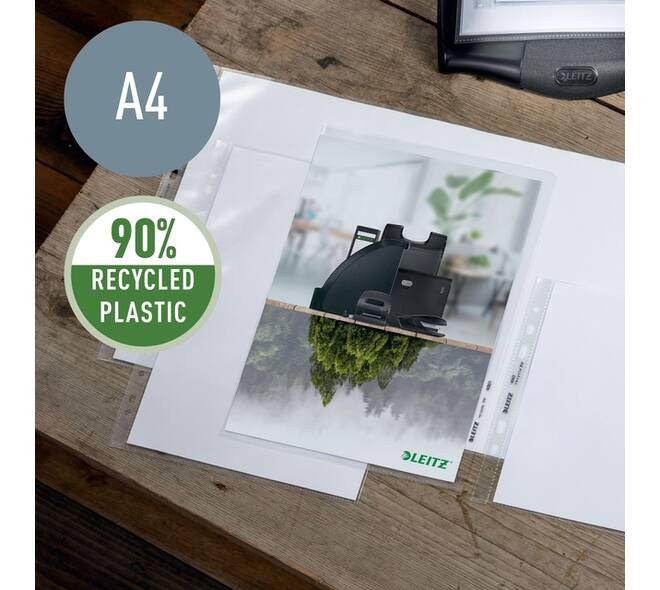 Insteekmap L-model Leitz Recycle A4 0.10mm PP transparant  25 stuks