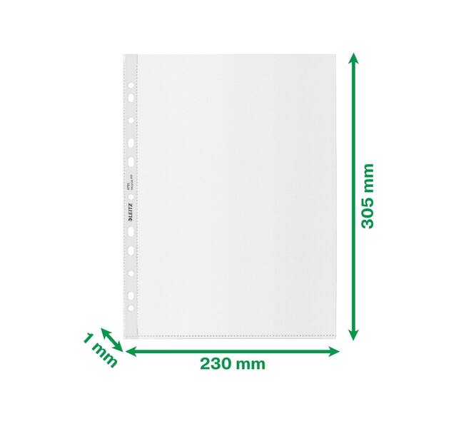 Showtas Leitz Recycle A4 11-gaats PP 0.10mm transparant 25 stuks