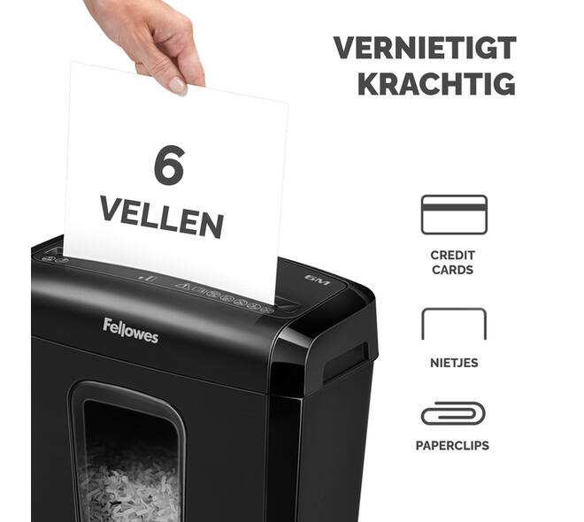 Papiervernietiger Fellowes Powershred 6M snippers 4x12mm
