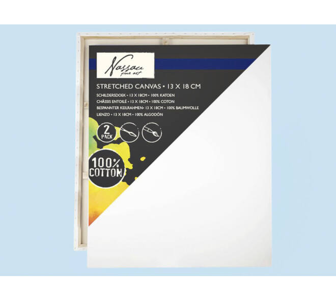 Canvas Nassau fine art 13x18cm 100% katoen 2 stuks
