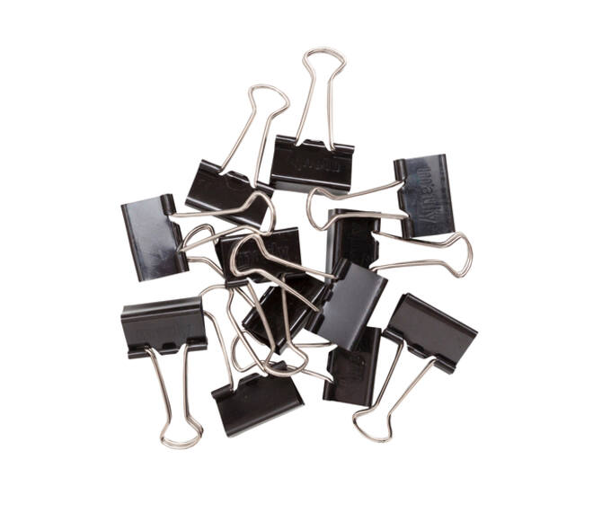Papierklem MAUL 215 foldback 25mm capaciteit 9mm zwart 12 stuks