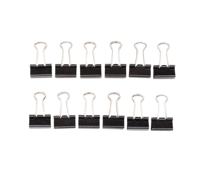 Papierklem MAUL 215 foldback 13mm capaciteit 4mm zwart 12 stuks
