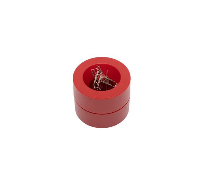 Papercliphouder MAUL Pro magnetisch Ø73x60mm rood