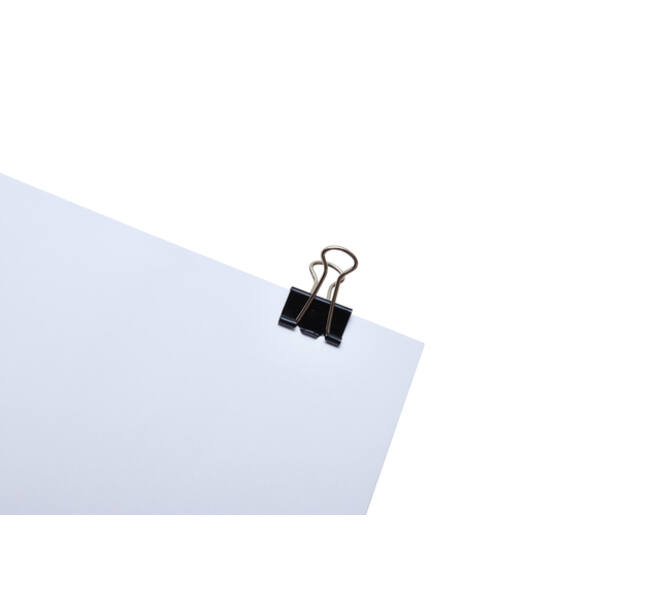 Papierklem MAUL foldback 215 19mm zwart 12 stuks
