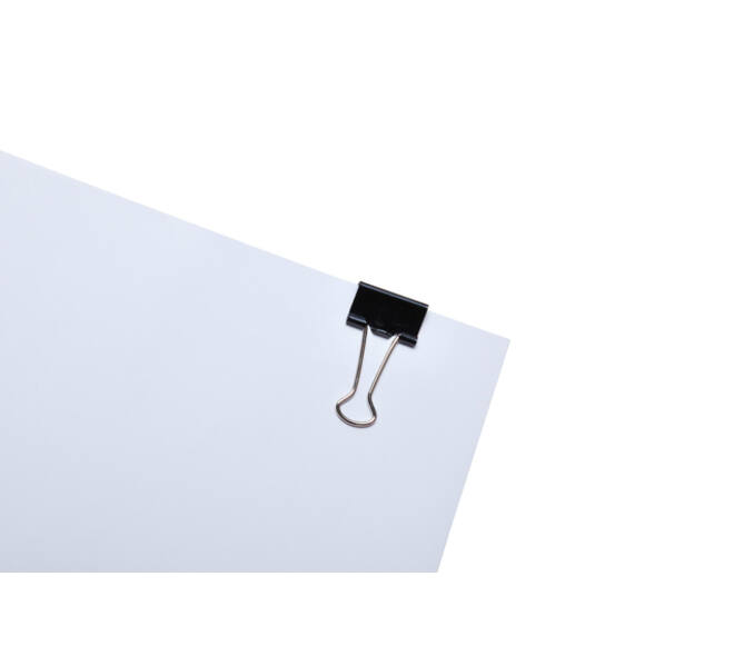 Papierklem MAUL foldback 215 19mm zwart 12 stuks