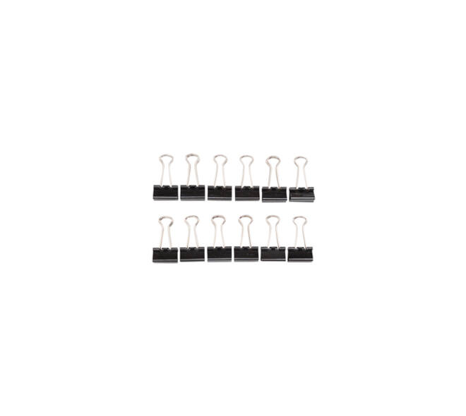 Papierklem MAUL foldback 215 19mm zwart 12 stuks