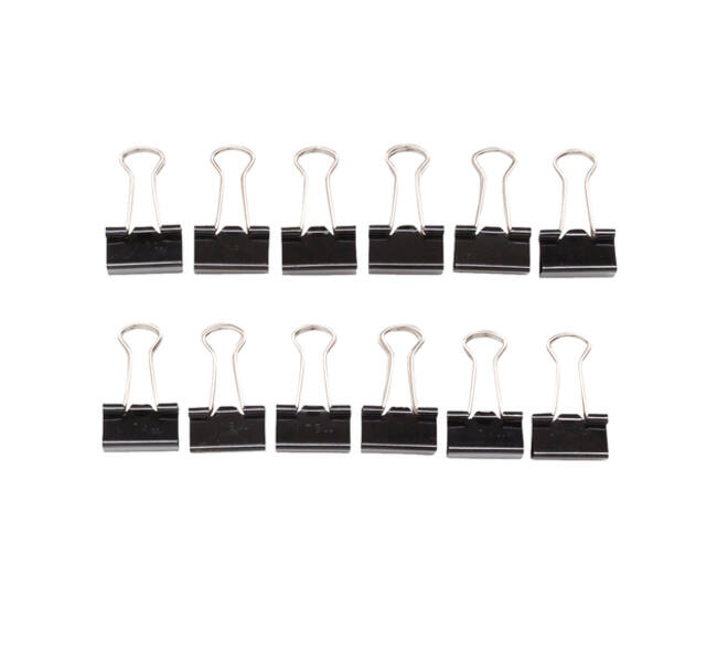 Papierklem MAUL foldback 215 19mm zwart 12 stuks