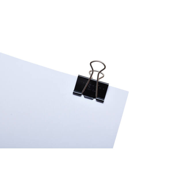 Papierklem MAUL foldback 215 13mm zwart 12 stuks