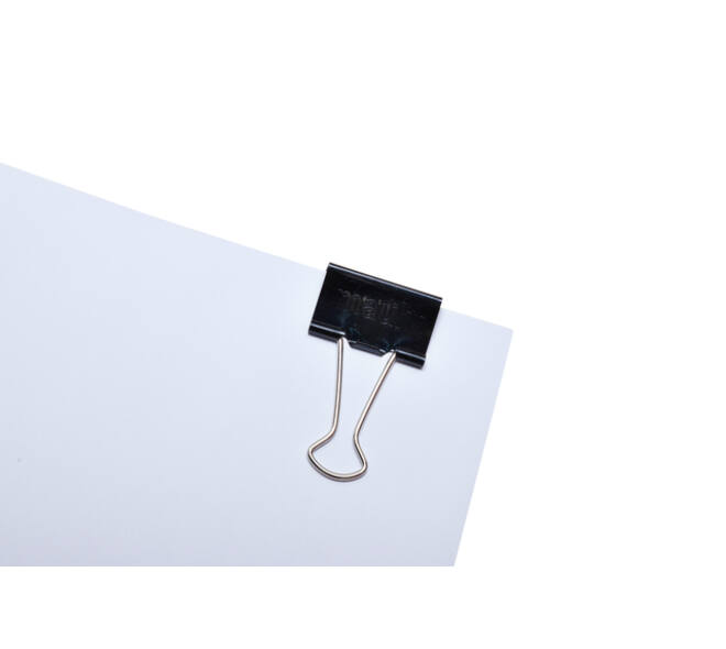 Papierklem MAUL foldback 215 13mm zwart 12 stuks