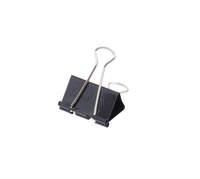 Papierklem MAUL foldback 215 19mm zwart 6 stuks