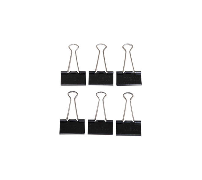 Papierklem MAUL foldback 215 19mm zwart 6 stuks