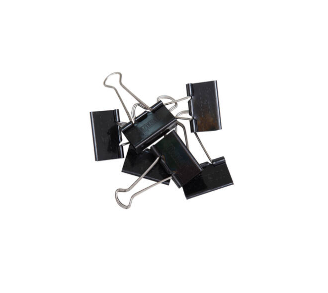 Papierklem MAUL foldback 215 19mm zwart 6 stuks