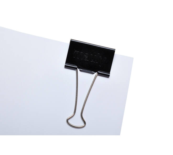 Papierklem MAUL foldback 215 zwart 6 stuks