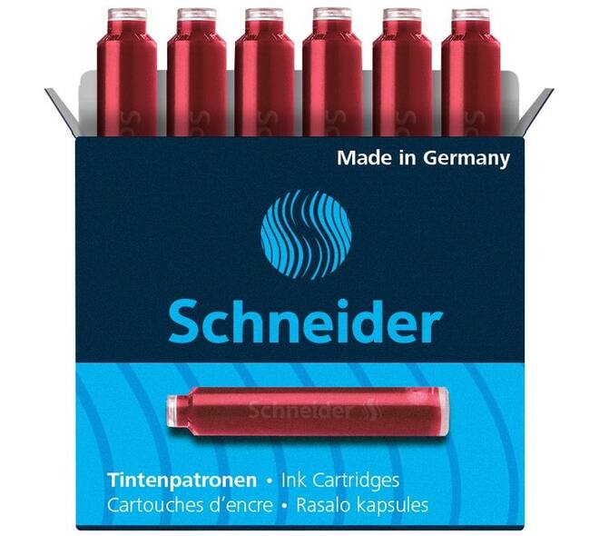 Inktpatroon Schneider din rood doos à 6 stuks