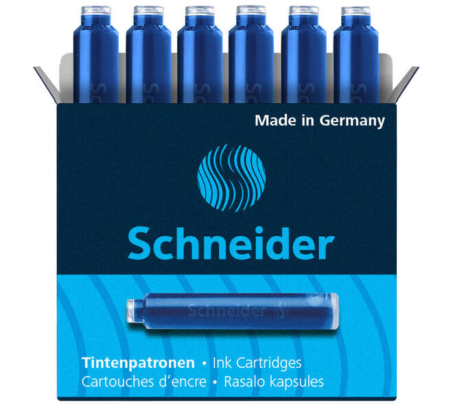 Inktpatroon Schneider din blauw doos à 6 stuks