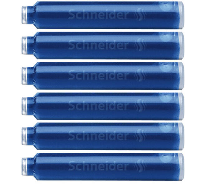 Inktpatroon Schneider din blauw doos à 6 stuks