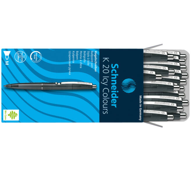 Balpen Schneider K20 Icy Colours medium zwart