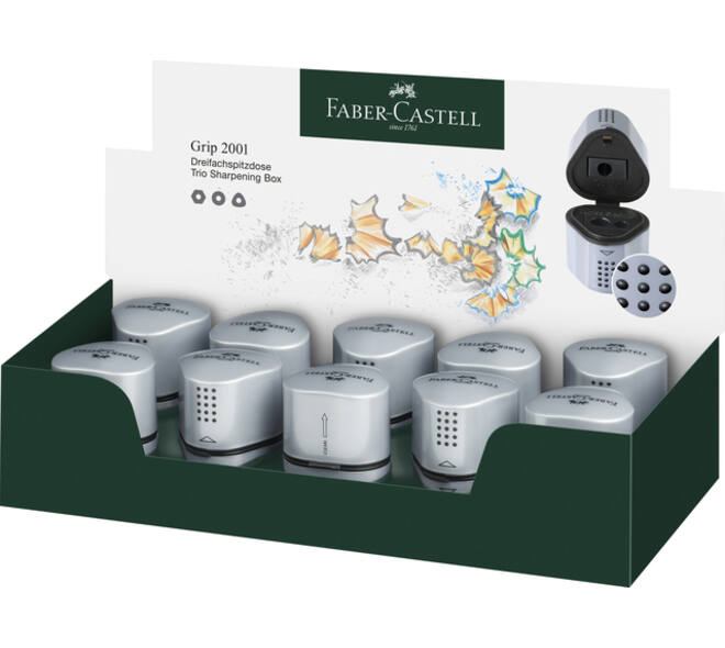 Puntenslijper Faber-Castell 2001 trio grip zilver