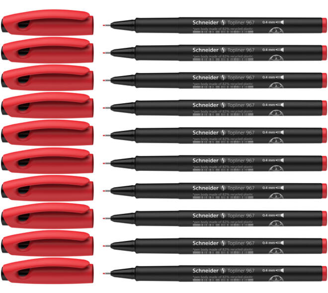 Fineliner Schneider Topliner 967 0.4mm rood