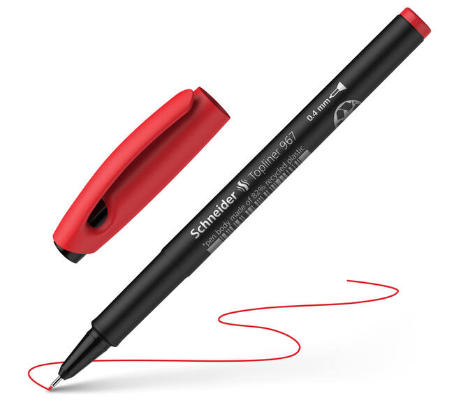 Fineliner Schneider Topliner 967 0.4mm rood