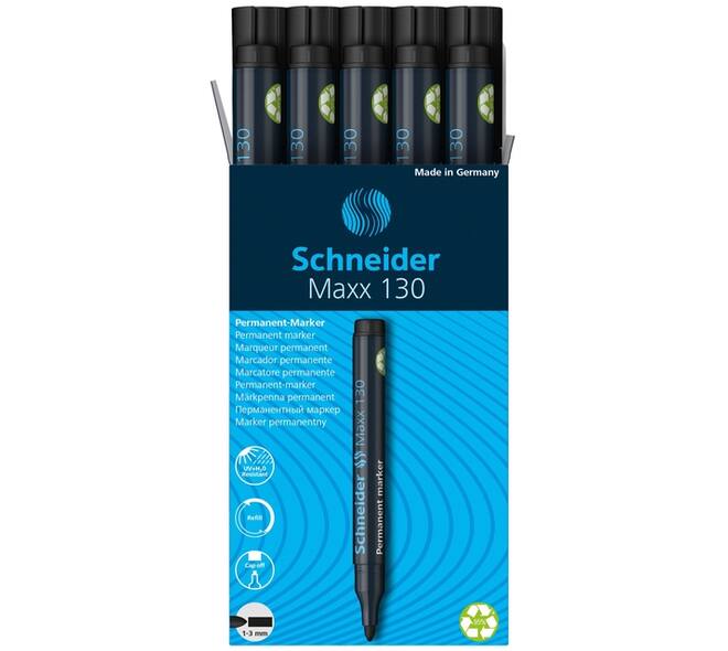 Permanent marker Schneider Maxx 130 rond 1-3mm zwart