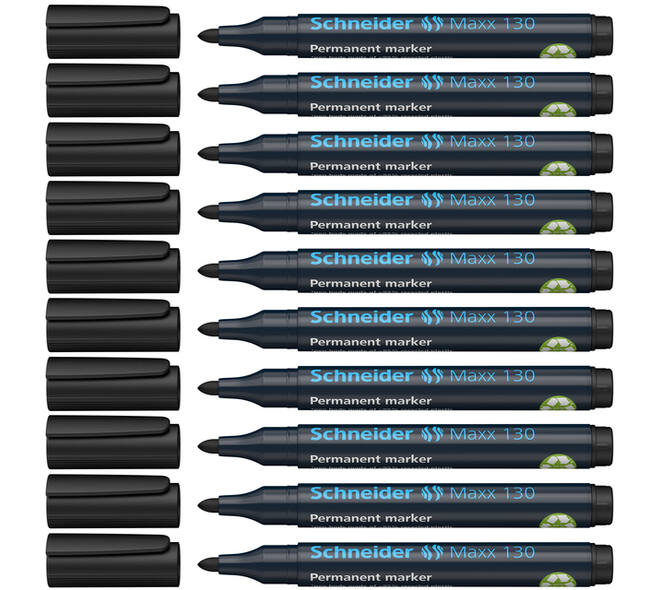 Permanent marker Schneider Maxx 130 rond 1-3mm zwart