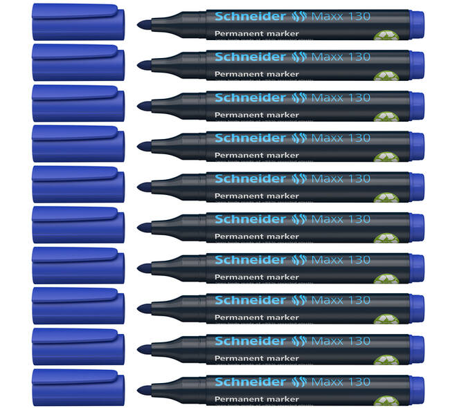 Permanent marker Schneider Maxx 130 rond 1-3mm blauw
