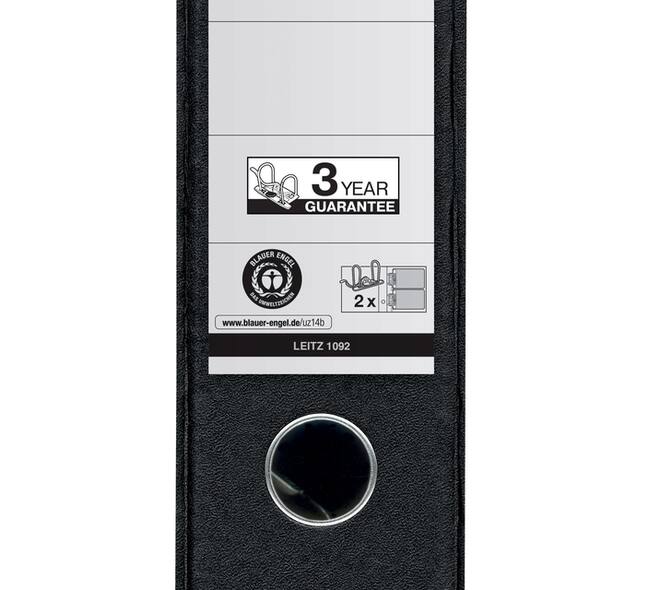 Ordner Leitz 1092 giro-bank met dubbele mechaniek 75mm karton A4 zwart