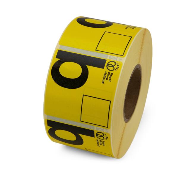 Etiket 50x50 FH Aanvoerbrief B kern 40, 1000 rol, permanent