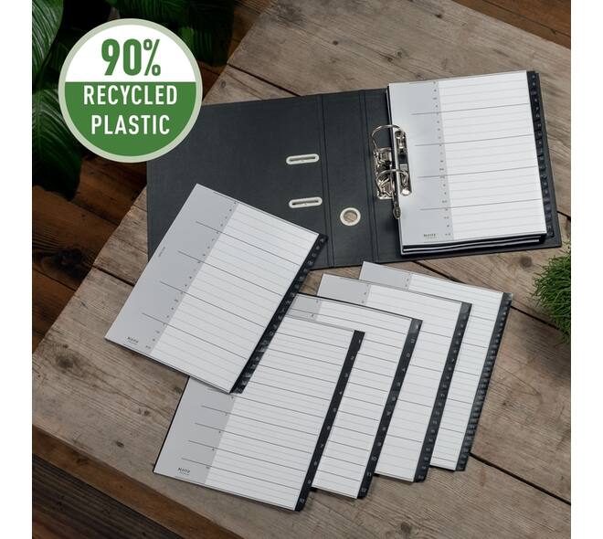 Tabblad Leitz Recycle A4 11-gaats 1-20 extra breed PP