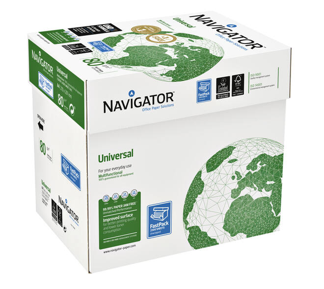 Kopieerpapier Navigator Universal Nonstop A4 80gr wit 2500 vel