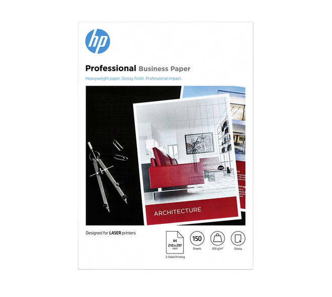 Fotopapier laser HP 7MV83A 200gr A4 glans wit 150 vel