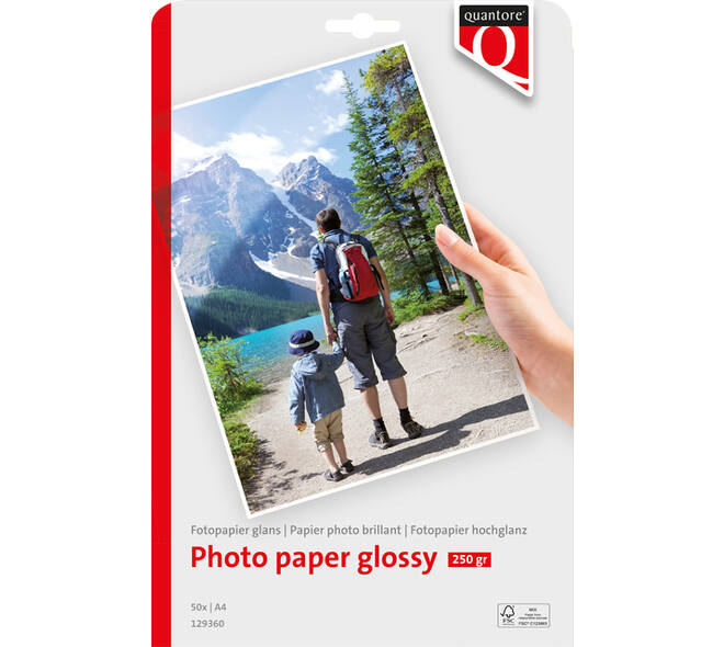 Fotopapier Quantore A4 glans 50 vel 250gr