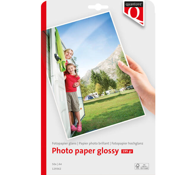 Fotopapier Quantore A4 glans 50 vel 195gr