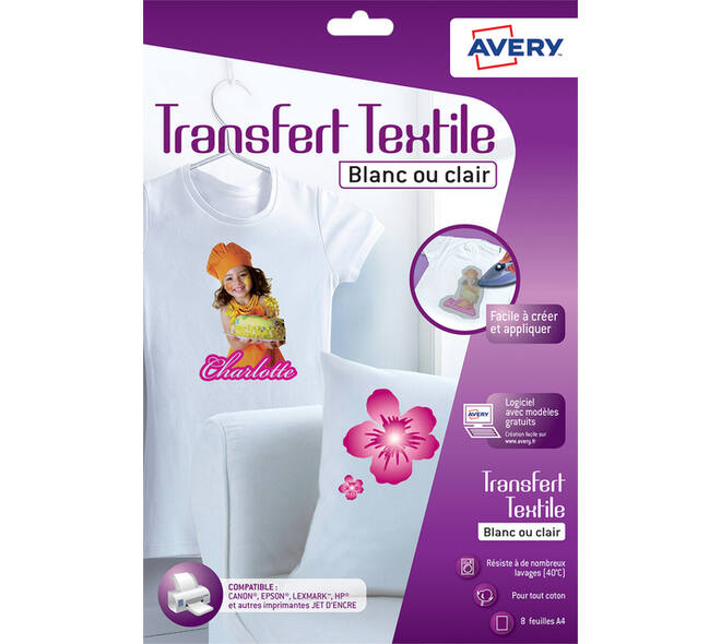 T-shirt transfer Avery C9405-8 A4 8 vel