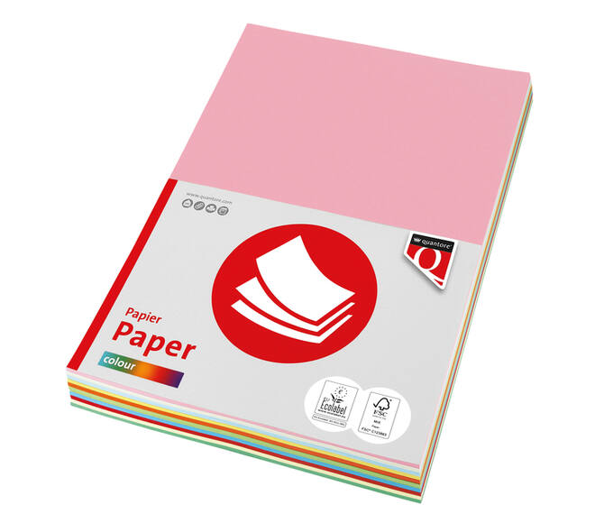 Kopieerpapier Quantore Colour A4 160gr 10 kleuren x 5 vel