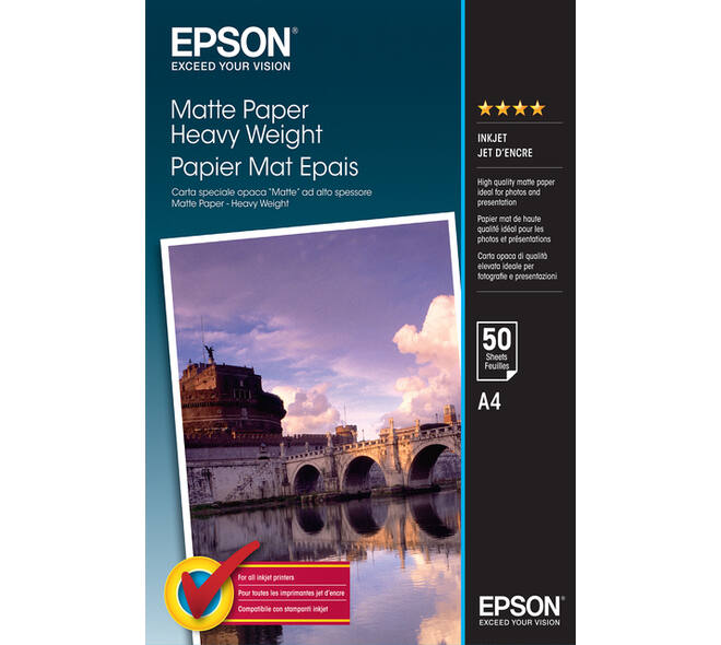Inkjetpapier Epson S041256 A4 mat 167gr 50 vel