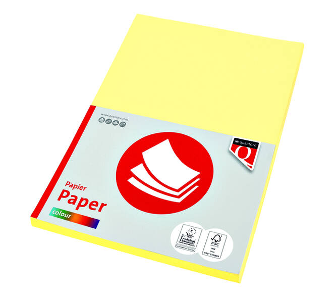 Kopieerpapier Quantore Colour A4 160gr kanariegeel 50 vel