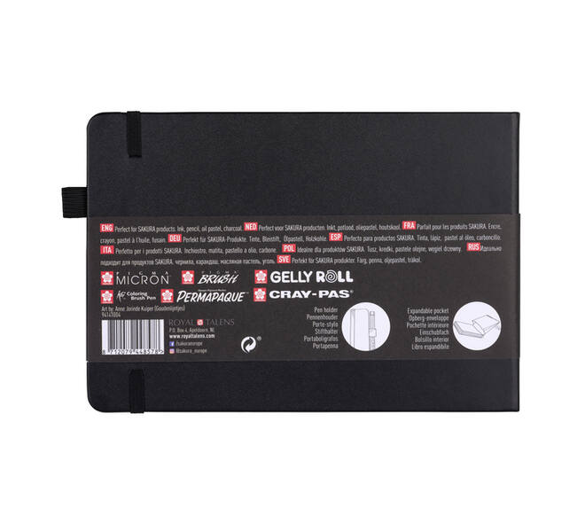 Schetsboek Sakura 80 zwarte vellen 140gr 210x148mm zwart