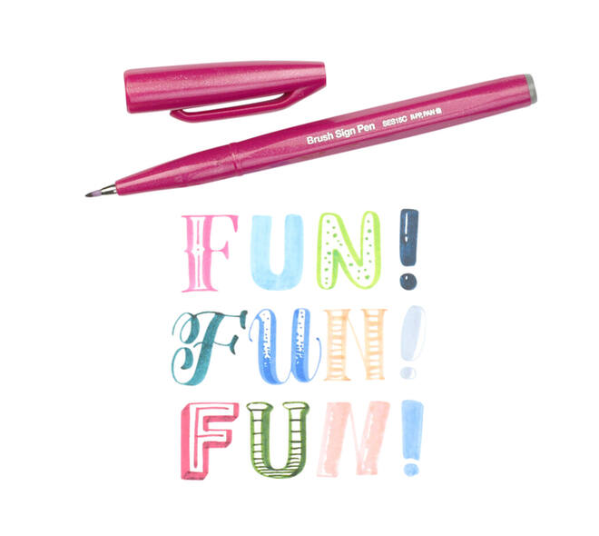 Brushpen Pentel Sign SES15C pastel assorti 12 stuks