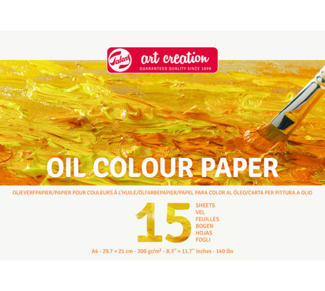 Olieverfpapier Talens Art Creation 15 witte vellen 300gr A4 geel