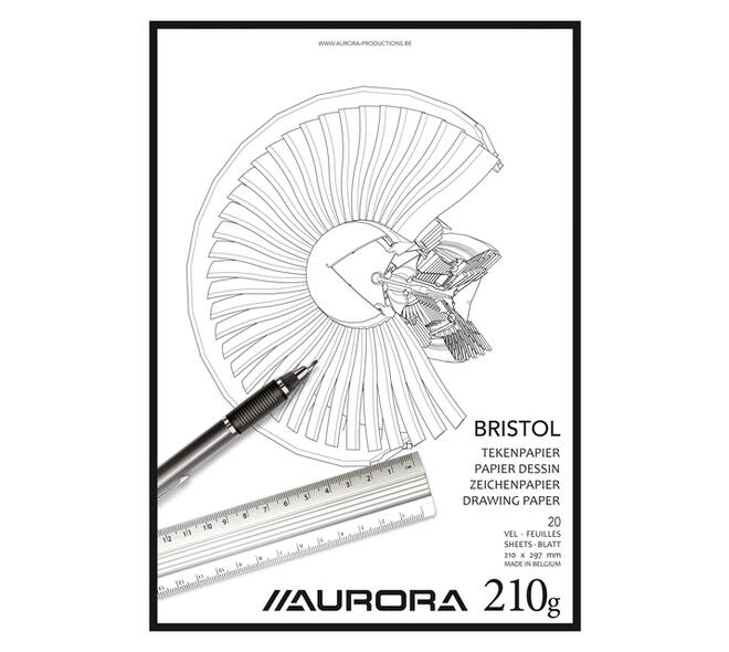 Tekenblok Aurora A4 20 vel 210 gram Bristol papier